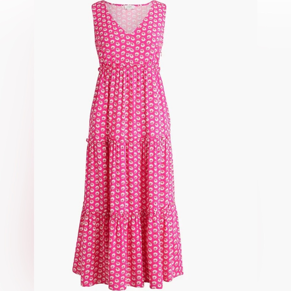 J.Crew Pink Floral Sleeveless Maxi Dress – Size 00 Excellent Condition